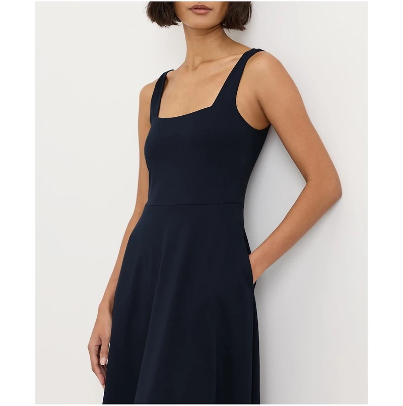 Pact Women's Organic Cotton Fit & Flare Square Neck Dress