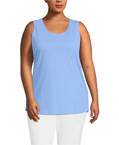 Lands' End Women's Plus Supima Cotton Tunic Tank Top