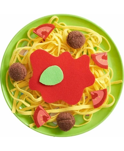 Haba Soft Spaghetti and Meatballs with Plate Play Food Set