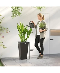 Outsunny 23" Tall Planters, Set of 2 Tape Outdoor Planters