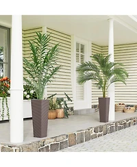 Outsunny Set of 2 Tall Planters for Outdoor Plants