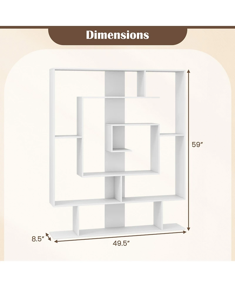 Slickblue 7-Tier Bookshelf Open Display Shelf Rack for Home