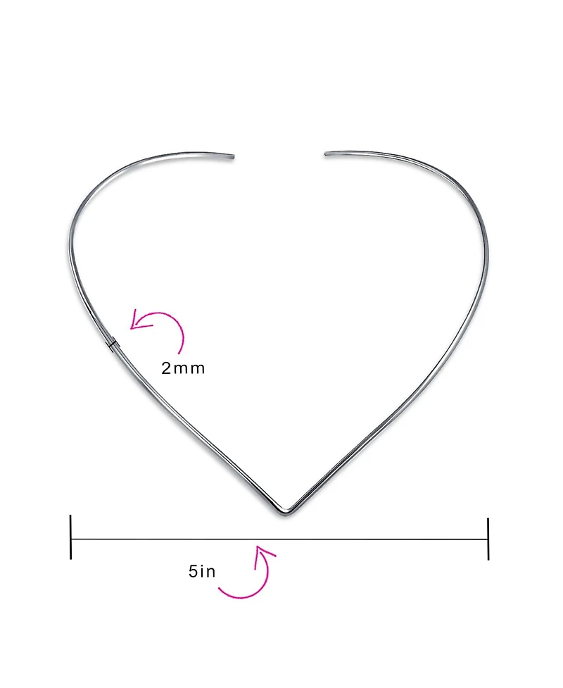 Bling Jewelry Basic Simple Slider V Shape Collar Statement Necklace Silver Sterling Add Your Pendant 2MM