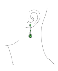 Bling Jewelry Art Deco Style Dangle Cubic Zirconia Halo Cz Teardrop Statement Chandelier Earrings