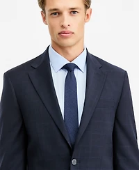 Calvin Klein Men's Slim-Fit Wool-Blend Plaid Suit Jacket