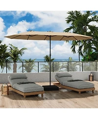 Homsee Large Double Sided Umbrella Outdoor Patio with Base and Sand Bag