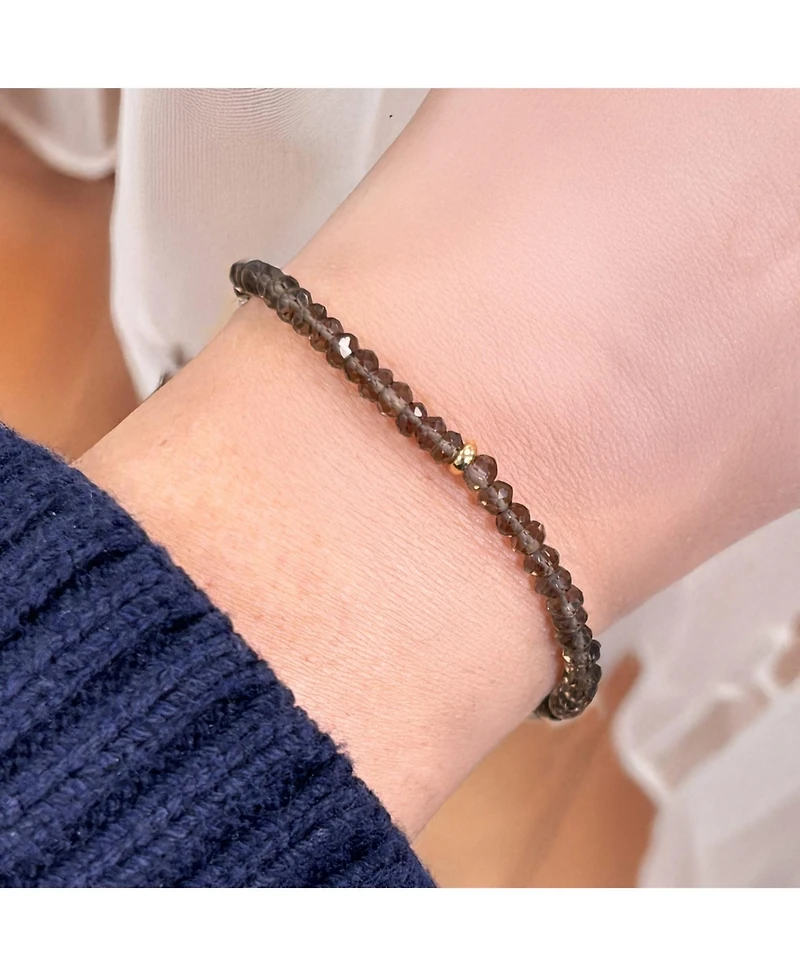 The Lovery Smoky Quartz Bead Bracelet 14K Gold