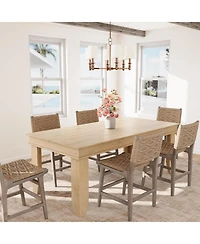 gaomon 71 in Long Natural Color Kitchen Tables with Wooden Sturdy Frame, 6 ft Large Rectangular Dinner Table for Living Room, Kitchen, Dining Room