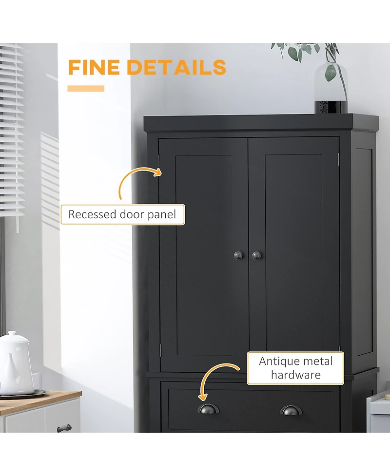 Homcom 72.5" Kitchen Pantry Cabinet with 4 Doors, Drawer,