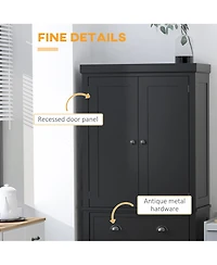 Homcom 72.5" Kitchen Pantry Cabinet with 4 Doors, Drawer,