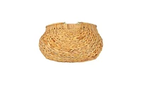 Household Essentials Water Hyacinth Handwoven Flower Basket Set of 2, Tan
