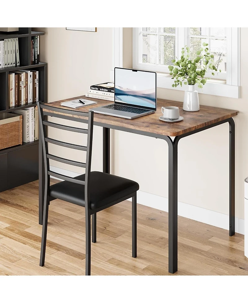 gaomon 5-Piece Modern Rectangular Wooden Dining Table Set with Upholstered Chairs