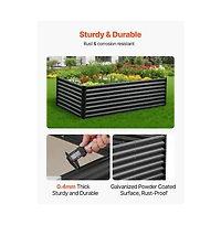Slickblue 8x4x2 ft Galvanized Metal Raised Garden Bed Dark Grey