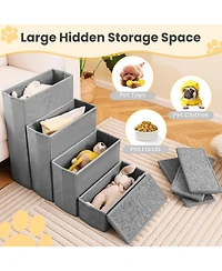 Gymax 4-Step Dog Stairs w/Adjustable Steps for High Beds Sofas for Small and Medium Dogs