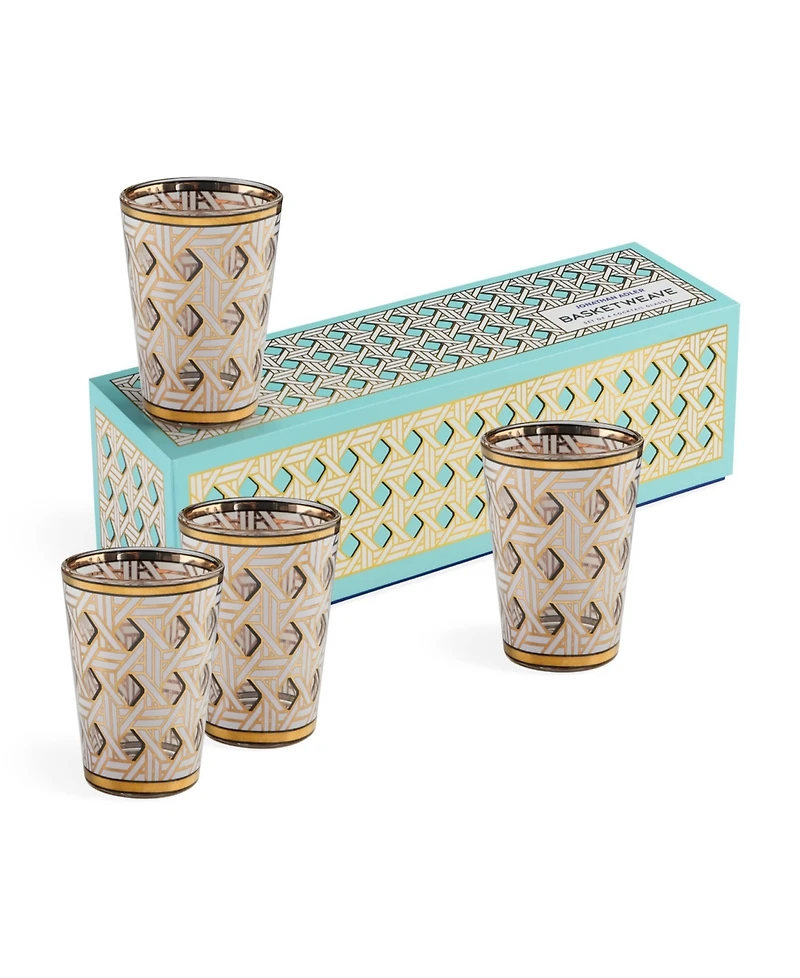 Jonathan Adler Basketweave 4-Pc. Glassware Set