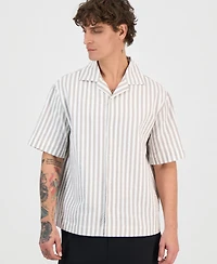 Hugo Boss Espino Cotton-Blend Striped Button Shirt