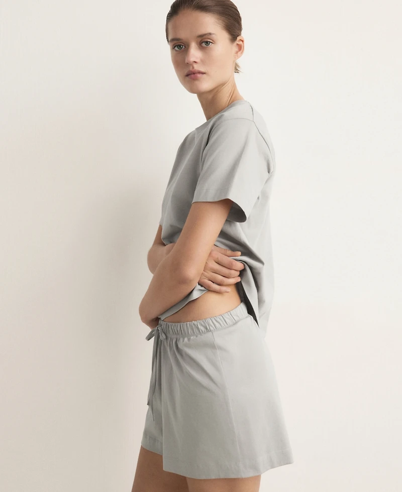 Mango Women's Cotton Two-Piece Short-Sleeved Pajamas