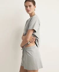 Mango Women's Cotton Two-Piece Short-Sleeved Pajamas