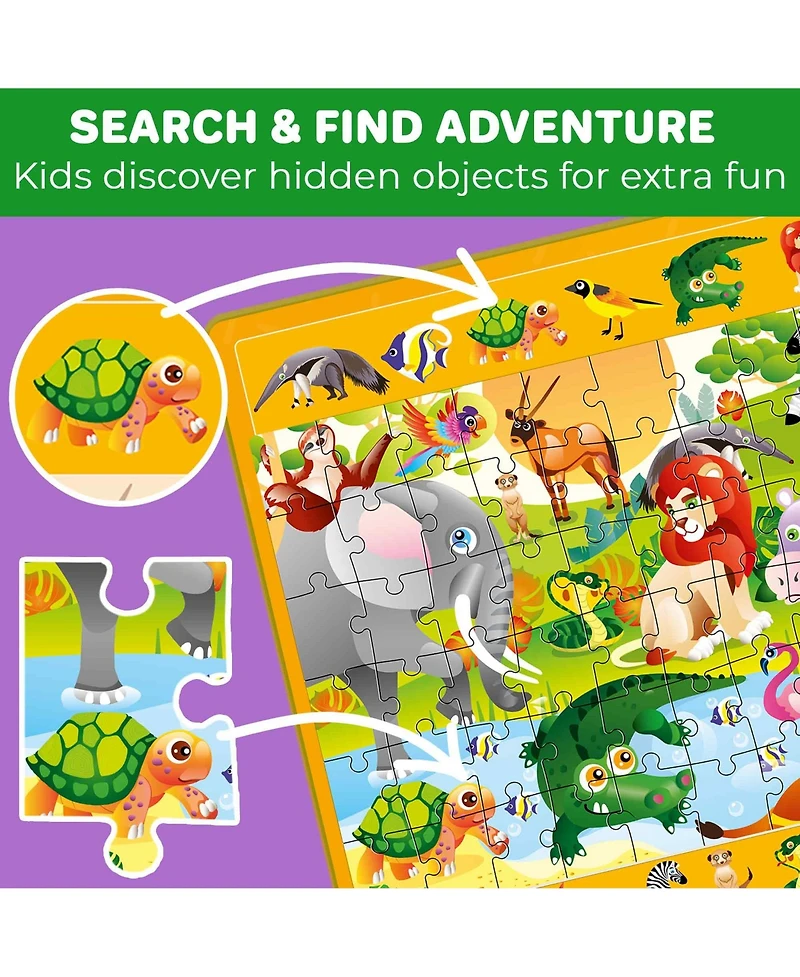 Quokka Magnetic Puzzles for Toddlers 3-5 – Search and Find 2 Pack, 60 Pieces Each