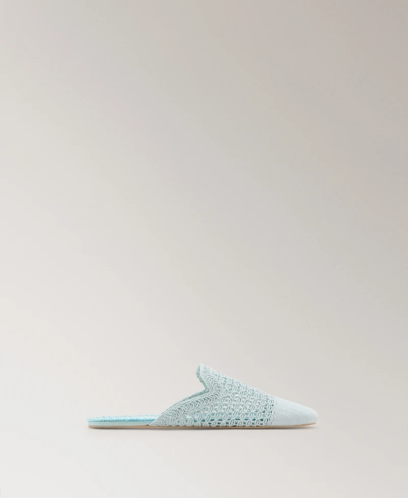 Mango Women's Crochet Mule Slippers