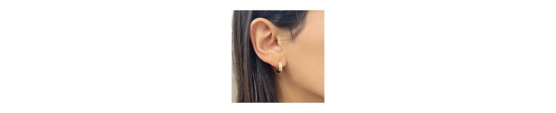 The Lovery Mini Saddle Huggie Hoop Earrings 14K Gold