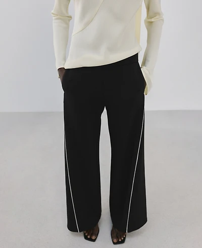 Mango Women's Side Stripe Straight-Leg Pants