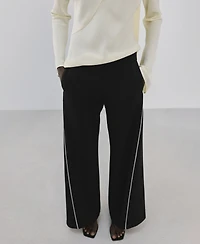 Mango Women's Side Stripe Straight-Leg Pants