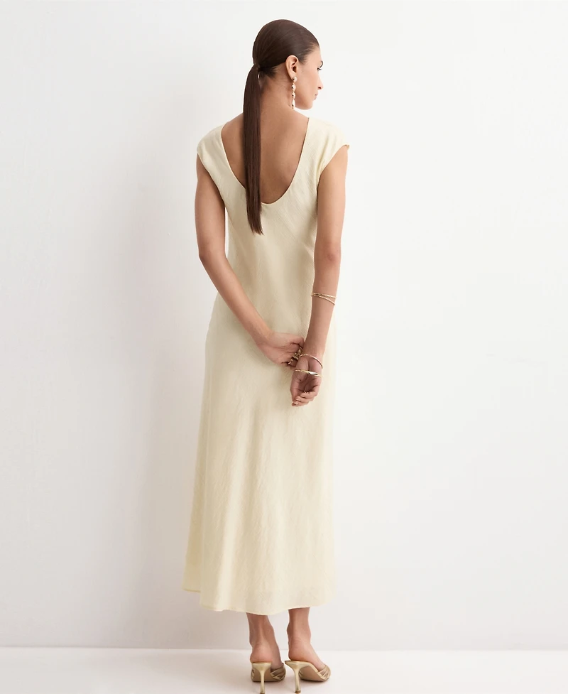 Mango Women's Open-Back Textured Dress