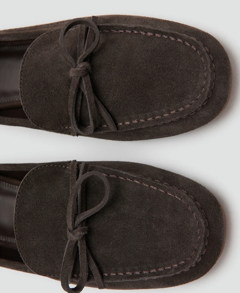 Mango Women's Bow Suede Moccasins