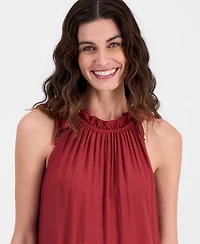 Robbie Bee Women's Tiered Ruffled-Neck Dress