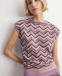 Mango Women's Printed Knit Top