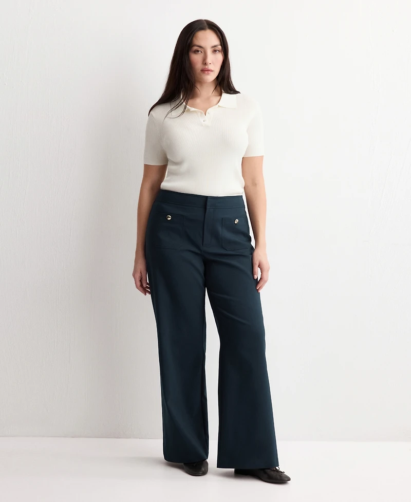 Mango Women's Jewel Buttons Straight Pants