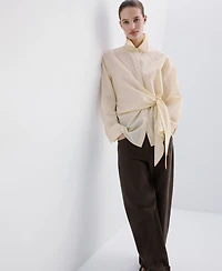 Mango Women's Pockets Oversized Denim Barn Jacket