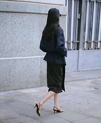 Mango Women's Gathered-Waist Denim Parka