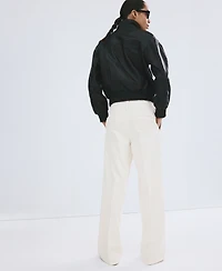 Mango Women's Wide Leg Mid-Rise Jeans