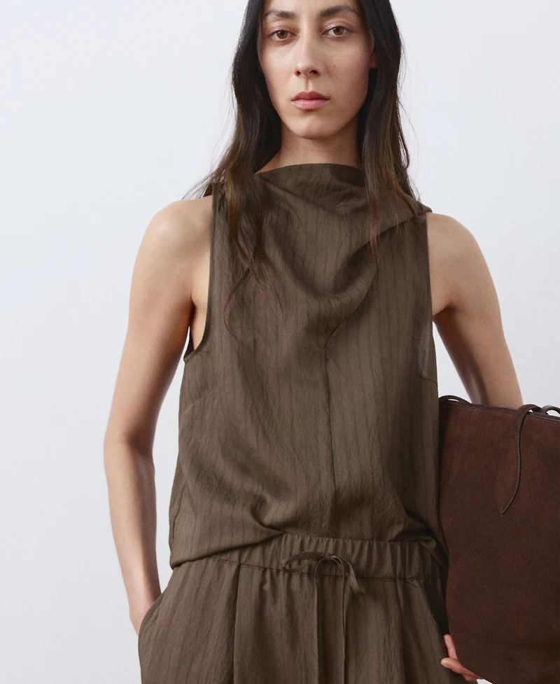 Mango Women's Straight Striped Pants