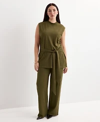 Mango Women's Fine-Knit Straight-Fit Pants