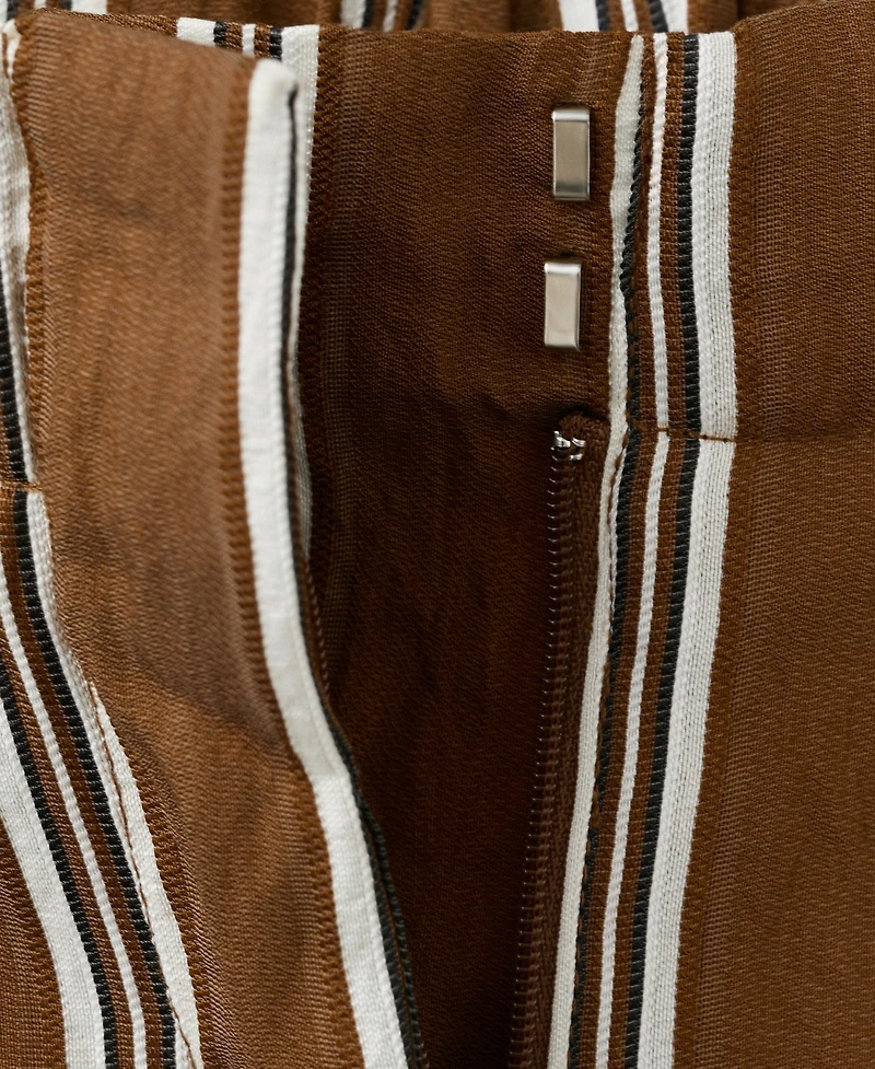 Mango Women's Pleated Striped Pants