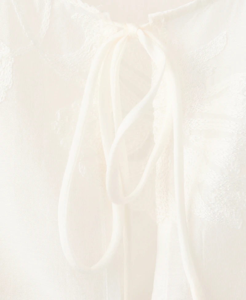 Mango Women's Floral Embroidery Lyocell Blouse