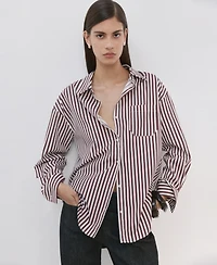 Mango Women's Striped Cotton Shirt