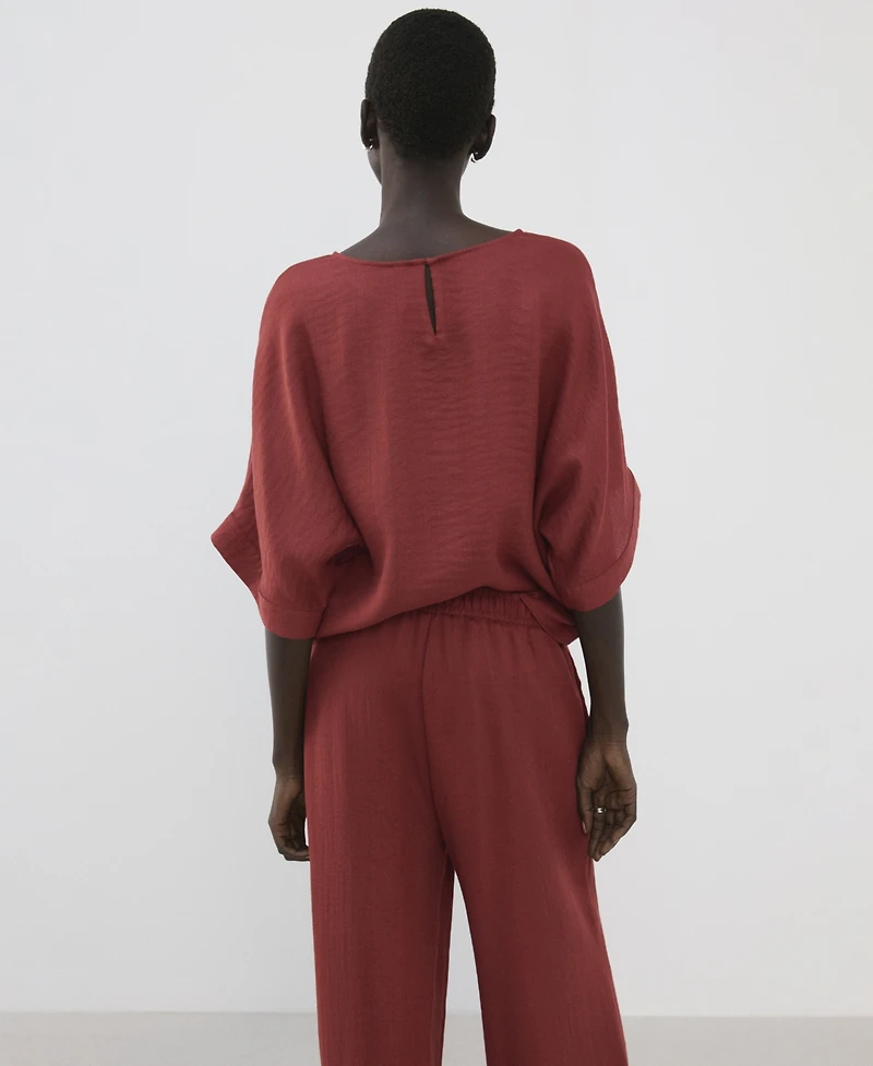 Mango Women's Three-Quarter-Sleeve Blouse