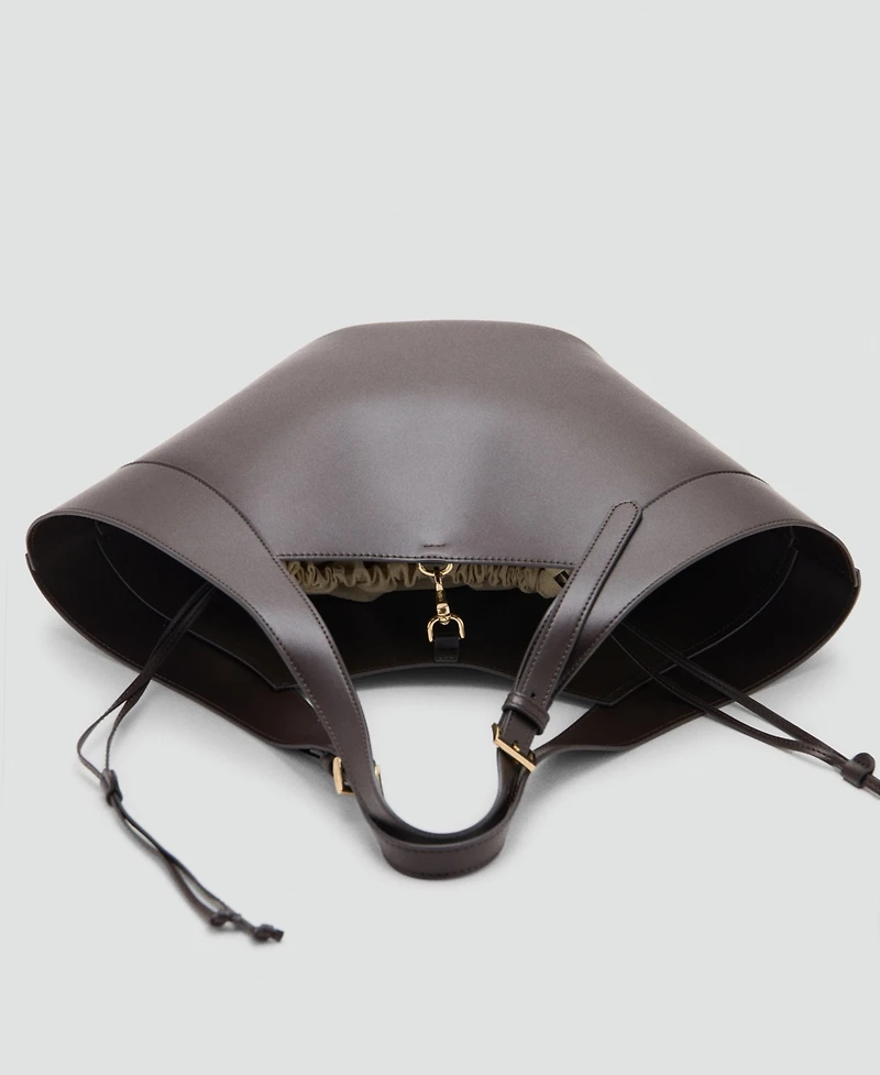 Mango Women's Buckles Large Double-Handle Handbag