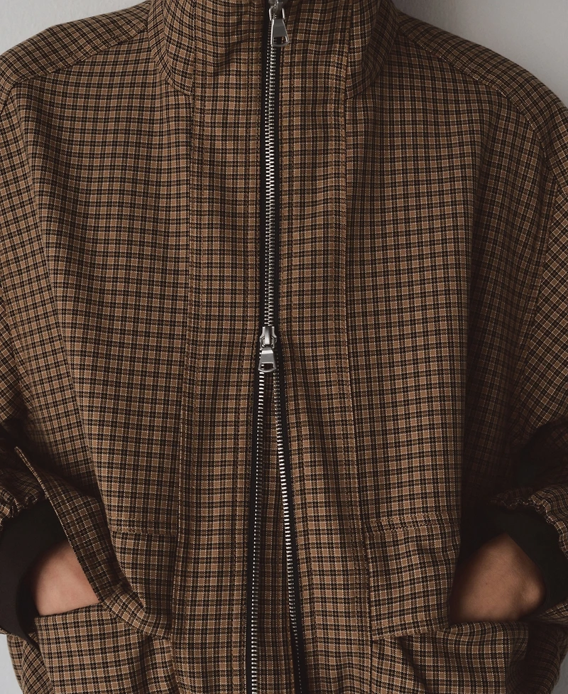 Mango Women's Houndstooth High-Neck Jacket