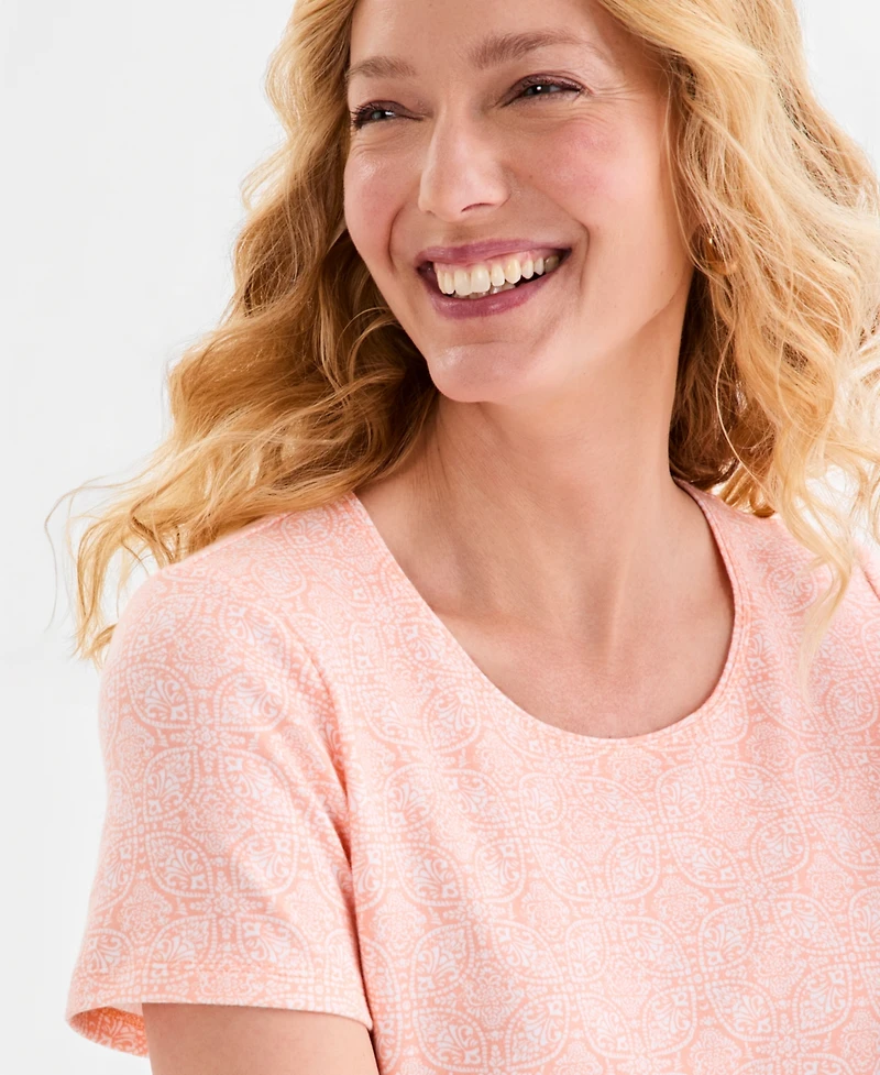 Style & Co Petite Scoop Neck T-Shirt, Macy's Exclusive