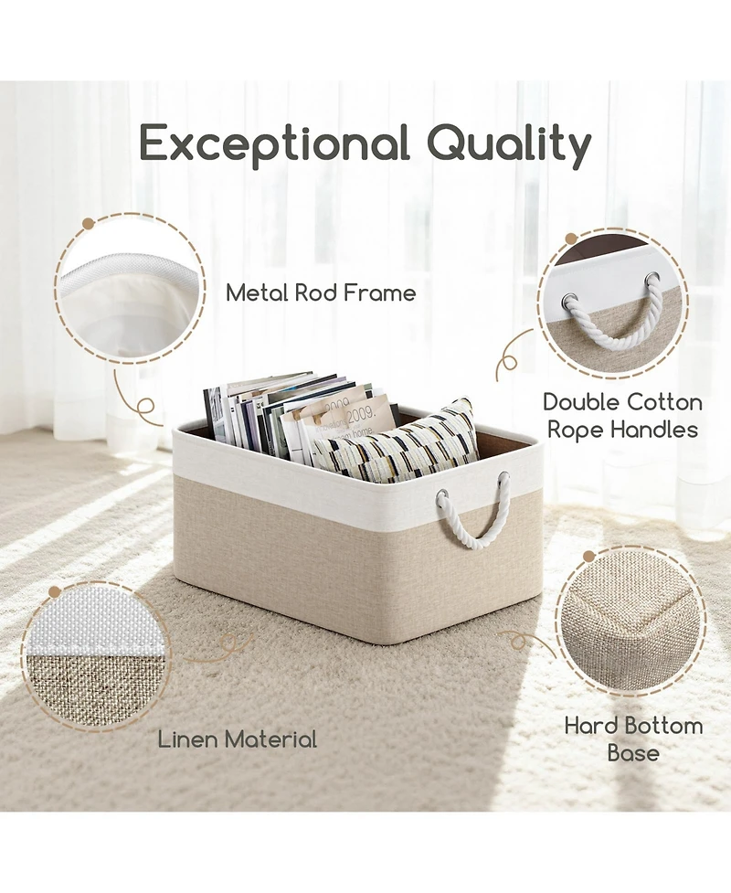 Sugift 4 Pack Collapsible and Stackable Plastic Storage Bins with Attached Lid