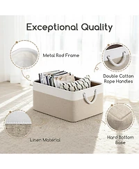 Sugift 4 Pack Collapsible and Stackable Plastic Storage Bins with Attached Lid