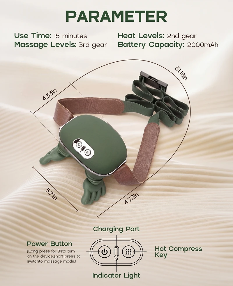 Vebreda Massage Chair Backrest Cushion -Therapy 03 Parts-Coffee