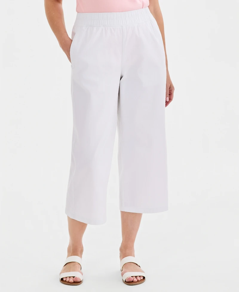 Style & Co Women's Pull-On Wide-Leg Capri Pants, Macy's Exclusive