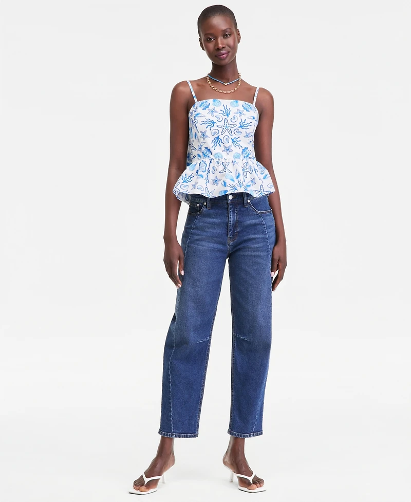 On 34th Women's Cotton Peplum Tie-Back Tank Top, Macy's Exclusive