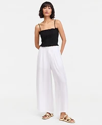 On 34th Women's Pintucked Gauze Wide-Leg Pants, Regular & Short, Macy's Exclusive